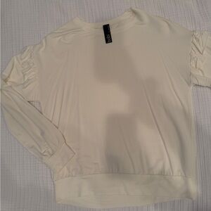 Bobbi Ivory Long Sleeve Top With Ruffle Detail